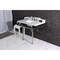 Kingston Brass 36 Carrara Marble Console Sink with Brass Legs, Marble WhitePolished Nickel LMS3630MB6 - alternate 2